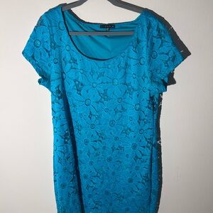 Tiana B. Teal Lace Dress